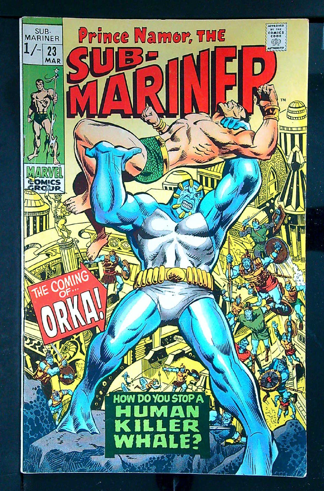 Cover of Sub-Mariner (Vol 1) #23. One of 250,000 Vintage American Comics on sale from Krypton!