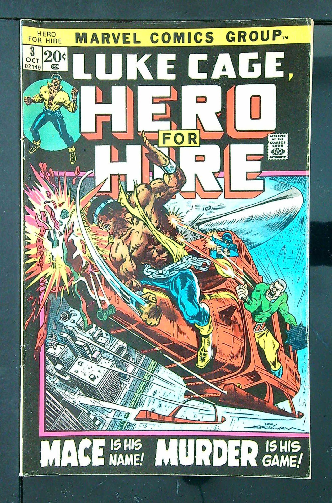 Cover of Hero For Hire (Vol 1) Luke Cage #3. One of 250,000 Vintage American Comics on sale from Krypton!