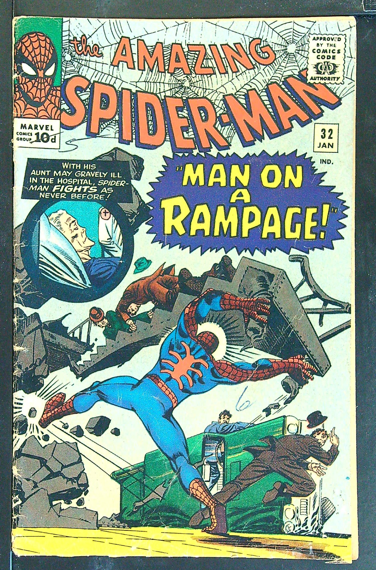 ACTUAL SCAN OF COMIC!<br>Pen on Cover - See Scan Cover of Amazing Spider-Man (Vol 1) #32. One of 250,000 Vintage American Comics on sale from Krypton!