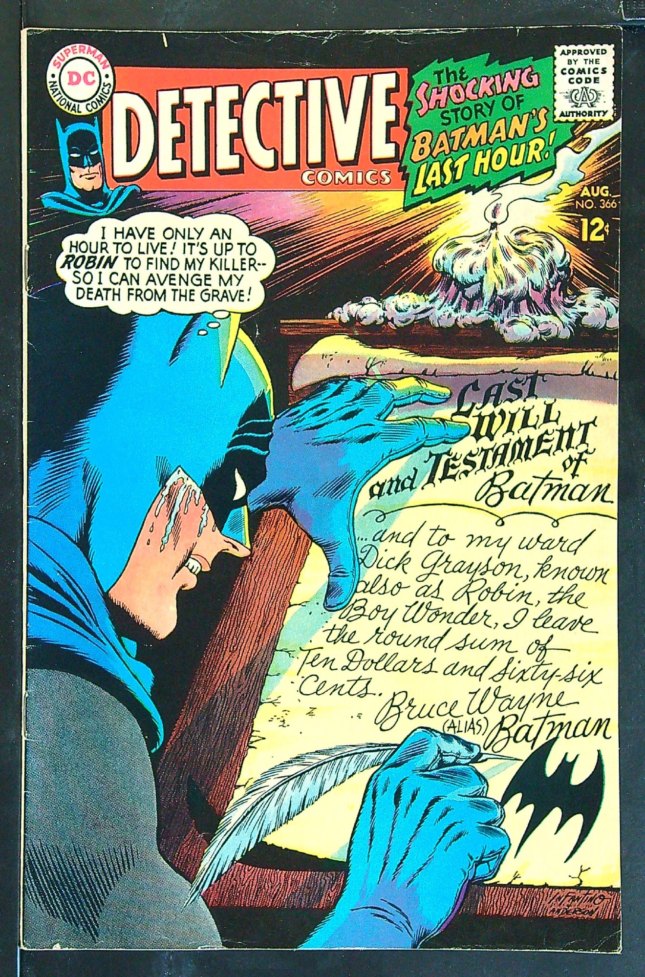ACTUAL SCAN OF COMIC!<br> Cover of Detective Comics #366. One of 250,000 Vintage American Comics on sale from Krypton!