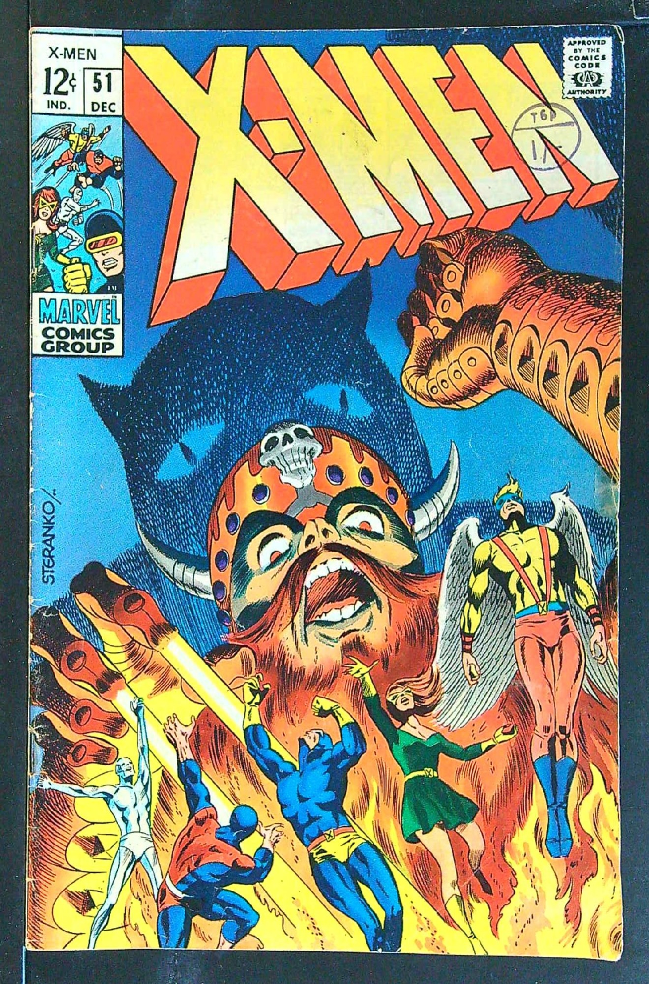 ACTUAL SCAN OF COMIC!<br>Distribution Stamp on Cover - See Scan Cover of Uncanny X-Men (Vol 1) #51. One of 250,000 Vintage American Comics on sale from Krypton!